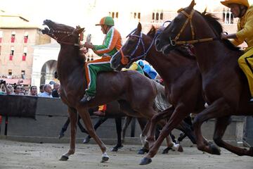 El Palio de Siena (Palio di Siena) es una carrera de caballos de origen medieval que enfrenta a los distritos de la ciudad italiana dos veces al año. La primera del año se celebra el 2 de julio (Palio di Provenzano) y la segunda el 16 de agosto (Palio del