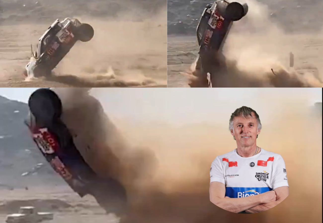 ¡Adiós al Dakar! Calleja vuela y destroza su Santana