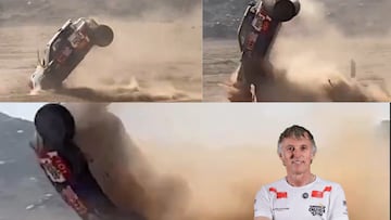 ¡Adiós al Dakar! Calleja vuela y destroza su Santana