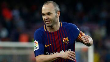 El centrocampista español del Barcelona, Andrés Iniesta, durante un partido.