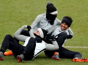 Verratti, Neymar y Marquinhos.