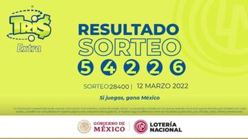 Resultados Lotería Tris Extra hoy: ganadores y números premiados | 12 de marzo