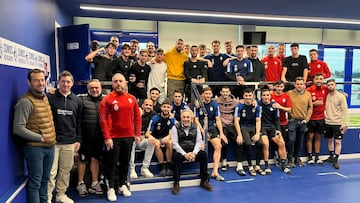 Celebración de la Ponferradina esta temporada tras una victoria.