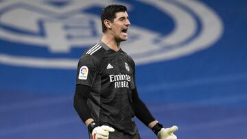 Courtois, durante un partido del Real Madrid.