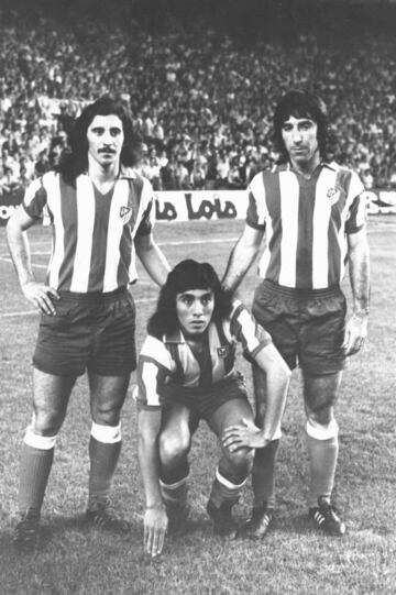 Ayala, Cacho Heredia y Panadero Díaz llegaron juntos al Atlético en 1973. Fueron tres de los protagonistas de 'la batalla de Glasgow', el histórico partido en el que el Atlético empataría ante el Celtic en 1973 y que posteriormente le llevaría a su primera final europea.