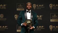 Napoli’s Nigerian star striker has been catching the eye across Europe, and here he is accepting his Player of the Year award.