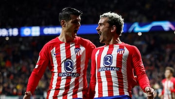 Morata y Griezmann celebran un gol ante el Celtic, en la cuarta jornada de la fase de Champions.