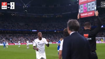DAZN captó la ‘mofa’ de Vinicius al cuarto árbitro: el clamor es popular