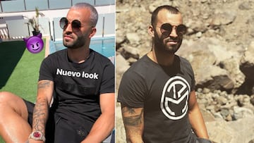 Im&aacute;genes del futbolista Jes&eacute; Rodr&iacute;guez luciendo su nuevo look te&ntilde;ido de blanco y d&iacute;as antes con su pelo moreno.