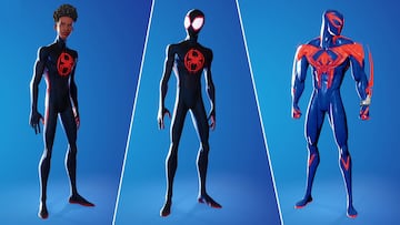 fortnite skins spiderman across the spiderverse miles morales spiderman 2099