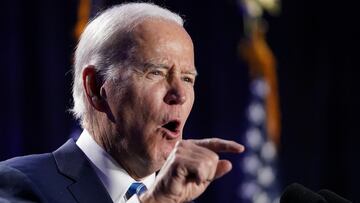 U.S. President Joe Biden speaks at the House Democratic Caucus Issues Conference in Baltimore, Maryland.