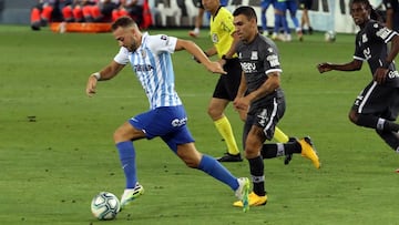Keidi Bare, durante el Málaga - Alcorcón.