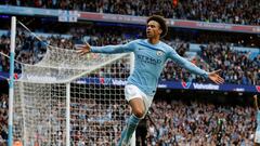 Leroy Sane celebra su gol contra el Crystal Palace.