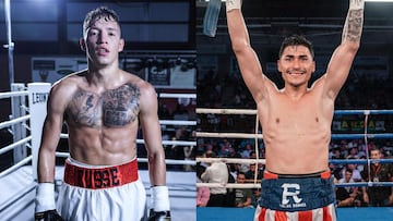 Los coaspirantes al Campeonato de España del peso superligero Cristian Eusse y Carlos Ramos.