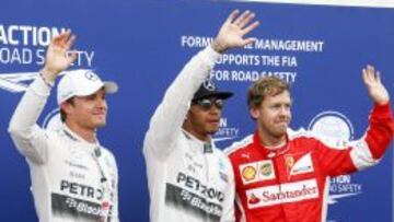 Rosberg, Hamilton y Rosberg, los tres primeros en la calificación de Mónaco.