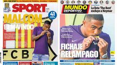 Portadas de los diarios Sport y Mundo Deportivo del d&iacute;a 25 de julio de 2018.