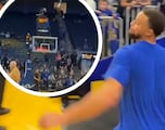 Curry pulls off mind-blowing tunnel shot before the game