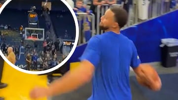 Curry pulls off mind-blowing tunnel shot before the game