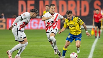 Momento del partido de LaLiga EA Sports entre el Rayo Vallecano y Las Palmas.
