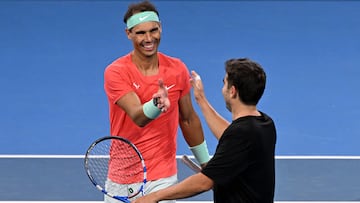 Nadal and coach Marc López lost to Australian duo Jordan Thompson and Max Purcell in his first outing in almost a year.