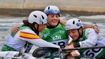 Las españolas Maialen Chourraut, Laia Sorribe y Olatz Arregui.