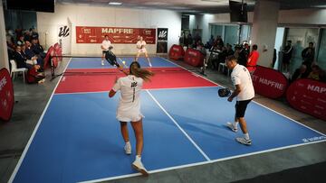 Una exhibici¨®n de pickleball en la Ciudad de la Raqueta durante la presentaci¨®n del acuerdo con la Federaci¨®n Espa?ola de Tenis.