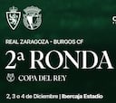 El Zaragoza recibirá al Burgos en la segunda ronda de la Copa del Rey