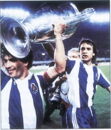 27/05/1987 FINAL COPA DE EUROPA OPORTO - BAYERN DE MUNICH 
 JOAO PINTO (IZDA) Y MADJER