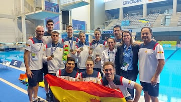 El equipo español de saltos en los Euro Games.