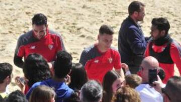 Rami, Gameiro y Tremoulinas, tres de los franceses del Sevilla.