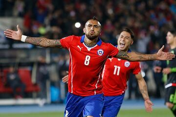 Arturo Vidal apunta 59 victorias en 130 partidos.