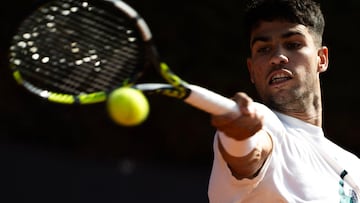 Carlos Alcaraz entrena en el Foro Itálico.