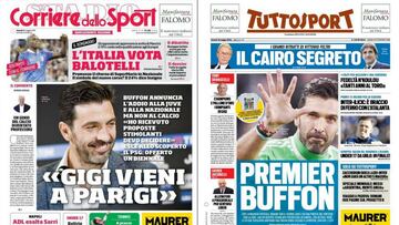Las portadas de los diarios italianos Corriere dello Sport y Tuttosport del día 18 de mayo de 2018.