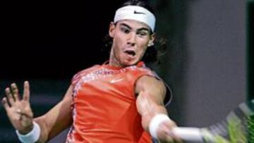 <b>SOLVENTE. </b>Rafa Nadal no pasó ningún apuro para batir al francés Montcourt en su partido.
