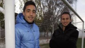 <b>VECINOS EN ASPE... RIVALES EN MURCIA. </b>El grana Pedro y Álvaro García tendrán tiempo en el parón para analizar el Murcia-Alcoyano.