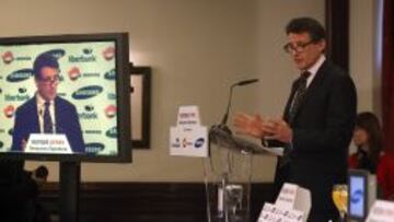 Sebastian Coe durante su conferencia.