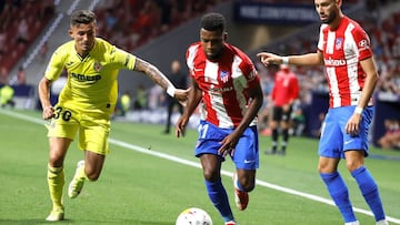 Lemar conduce el balón contra el Villarreal.