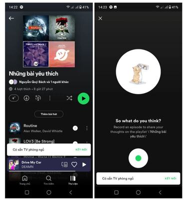 Spotify te preguntará si quieres contarle si te ha gustado una playlist con un audio