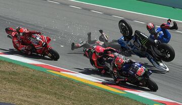 Las imágenes de la accidentada salida en Montmeló