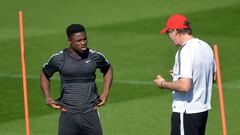 Serge Aurier and Laurent Blanc. 