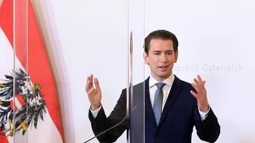 Sebastian Kurz, canciller austriaco, da una rueda de prensa durante la cuarentena.