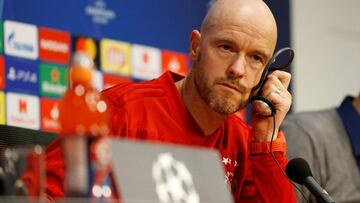 Soccer Football - Champions League - Ajax Amsterdam Press Conference - Johan Cruijff Arena, Amsterdam, Netherlands - February 12, 2019 Ajax Amsterdam coach Erik ten Hag during the press conference REUTERS/Eva Plevier