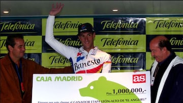 Vuelta a España 1999, octava etapa. León - Alto de l'Angliru. El Chava vence en la primera ascensión que se hace a unos de los puertos más duros que se conocen. Un millón de las antiguas pesetas fue el premio.