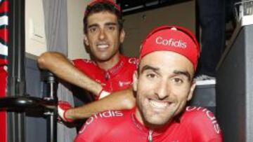 Dani Navarro y Luis Maté, ciclistas del equipo Cofidis.
