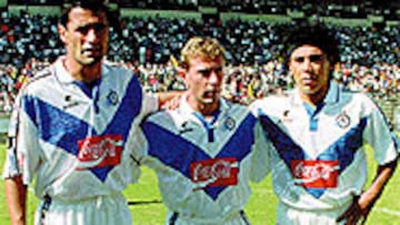 <B>¡VAYA TRÍO!</b> Míchel, Butragueño y Hugo Sánchez, en el At. Celaya.