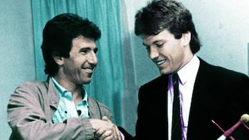 Juanito y Matthäus se reencontraron tiempo después del pisotón del madridista.