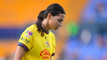 Angelique Saldivar of America during the Third Place match between America and Portland Thorns as part of the Concacaf W Champions Cup at Universitario Stadium on May 24, 2025 in Monterrey, Nuevo Leon, Mexico.
