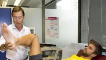 <b>EN BUENAS MANOS. </b>La plantilla azulgrana se sometió ayer por la mañana a las preceptivas pruebas médicas de cada pretemporada.