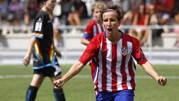 Sonia Berm&uacute;dez celebra un gol en el derbi ante el Rayo Vallecano. 