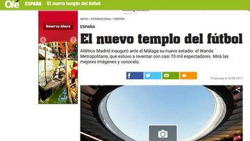 As¨ª vio el mundo el estreno del Wanda Metropolitano